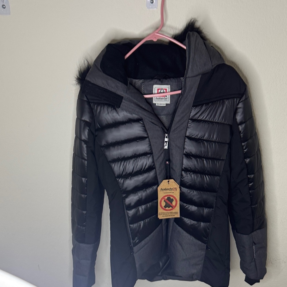 Avalanche Black and Gray Hooded Jacket
